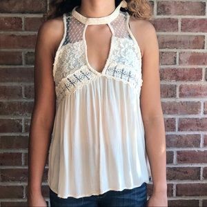 Cream Flowy Tank Top